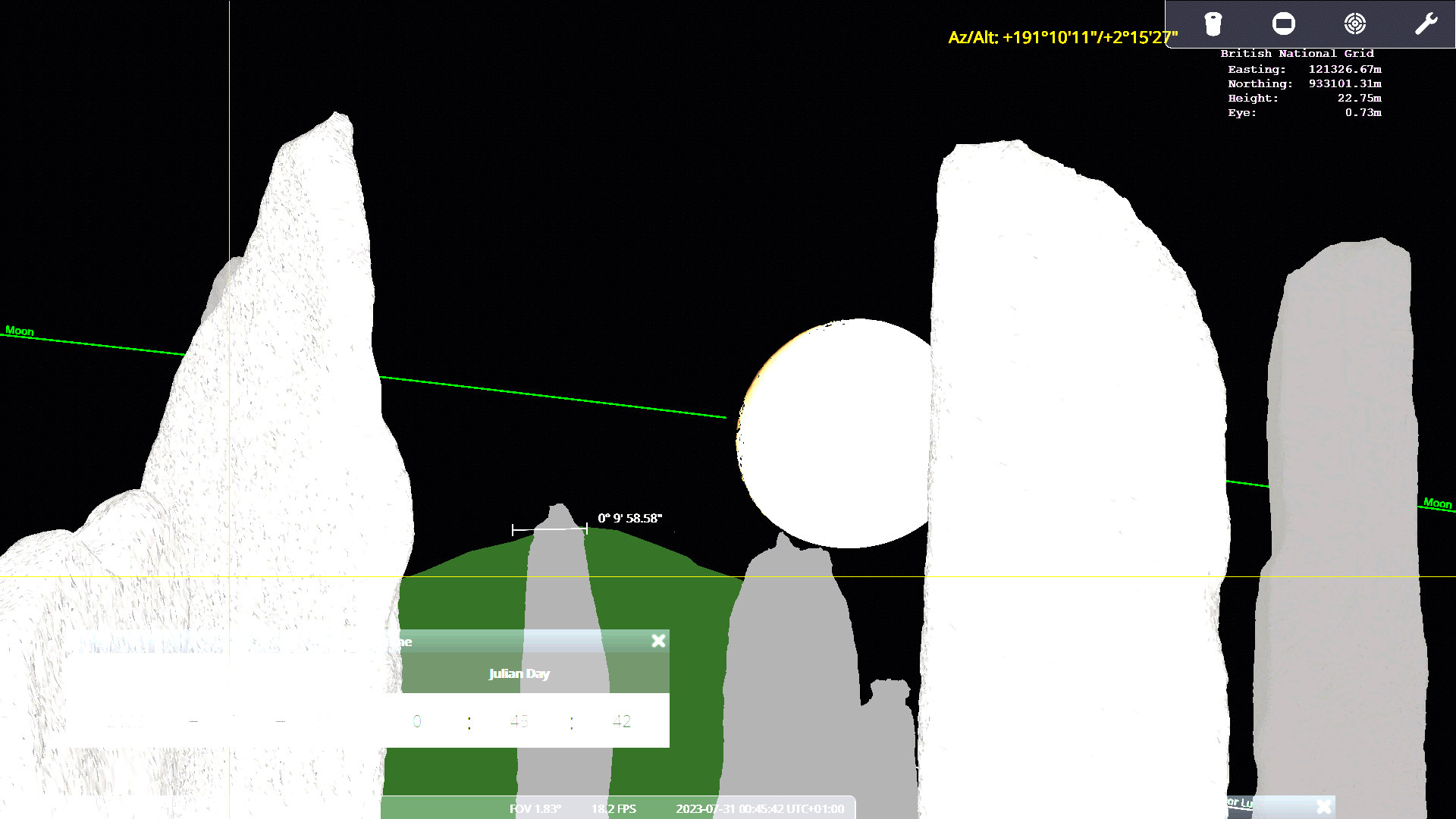 Cnoc and Turso in
        STellarium