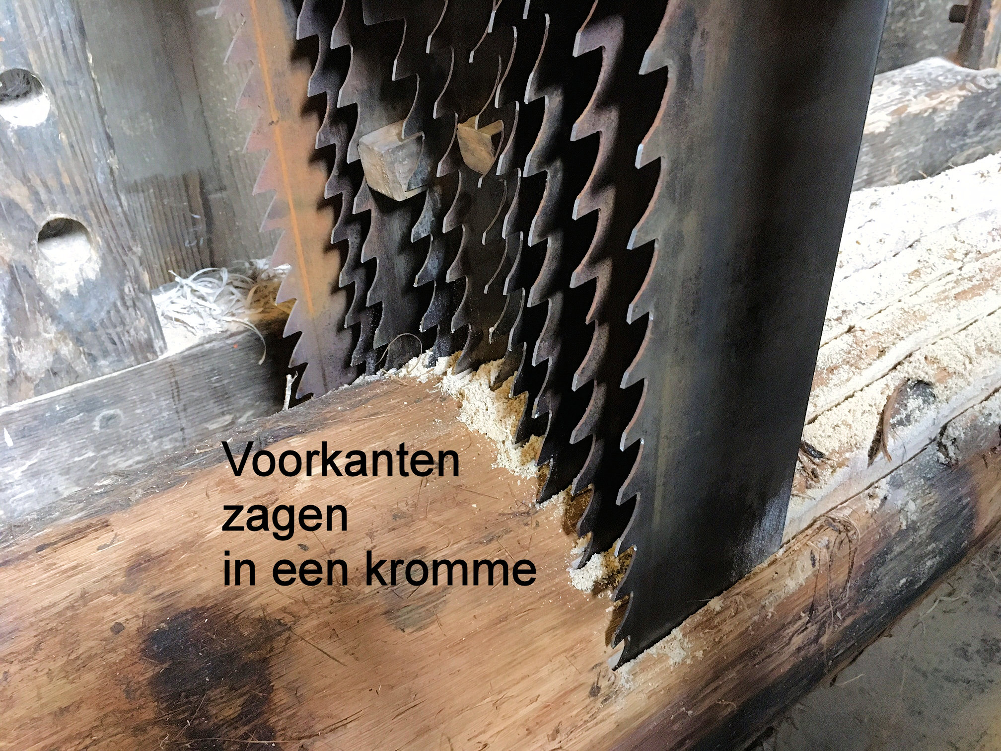 Voorkanten zagen in een kromme