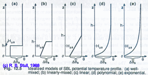 Virtual potential
              temperature in SBL